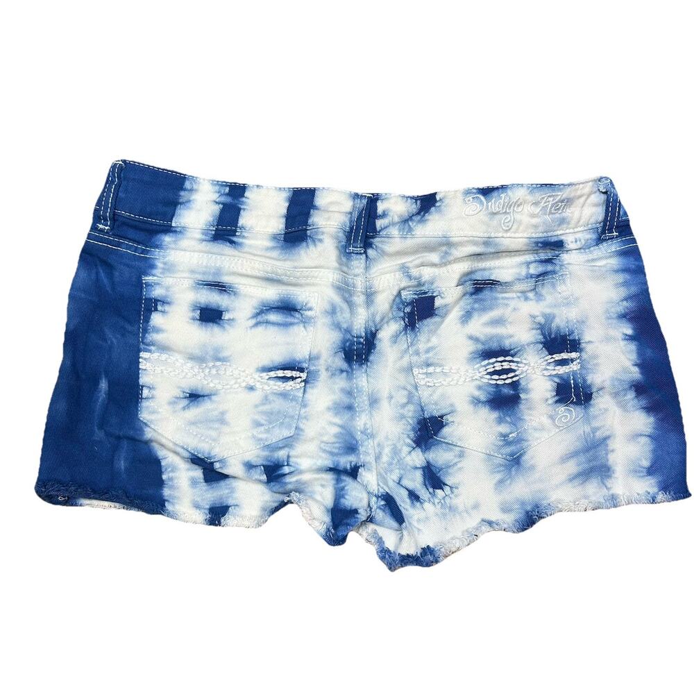 Vintage Y2K BUNDLE Tie Dye Micro Jean Mini Denim Shorts Size 11 Low Rise - Picture 3 of 14
